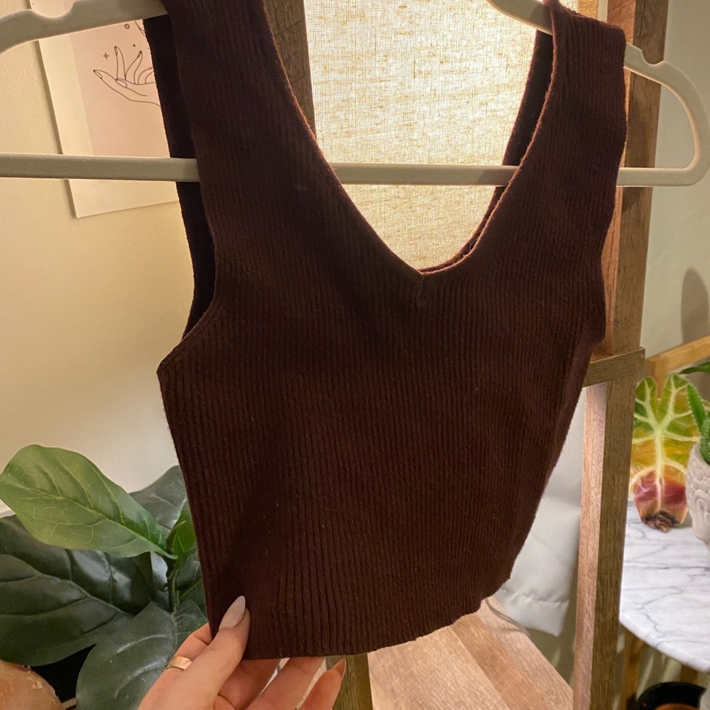 Rust Red/Burgundy Sweater Crop Top